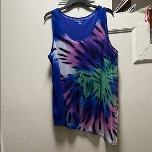 Lane Bryant Blue and Purple Tie-Dye Tank Top